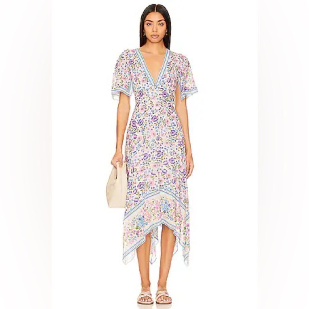 Spell & The Gypsy Women's Impala Lily Handkerchief Boho Midi Dress Size Small